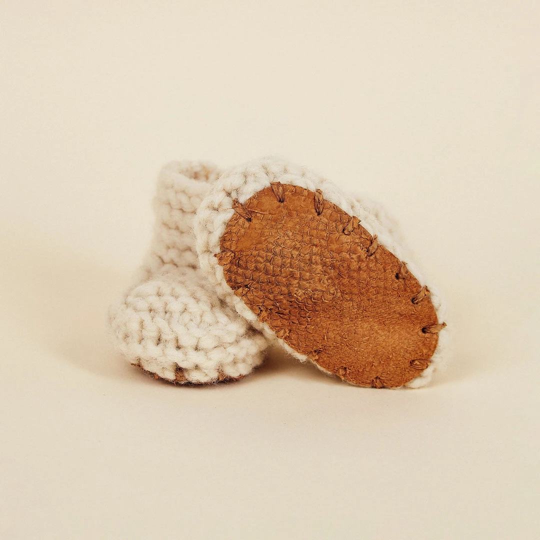 Chilote Best Sellers Baby's Salmon Leather Slippers Chilote Best Sellers Baby's Salmon Leather Slippers