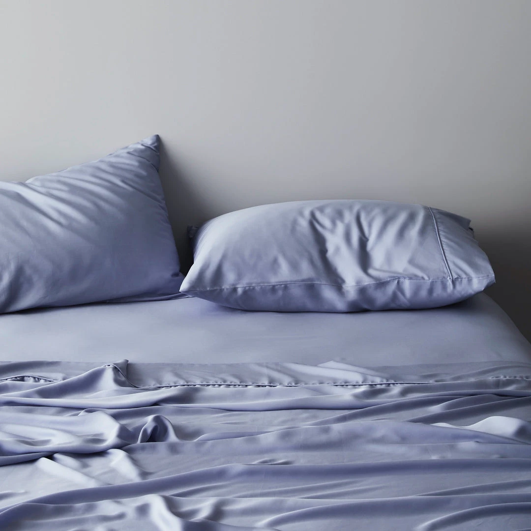 Ettitude Bamboo Sateen Fitted Sheet - Sky Home Goods Ettitude Bamboo Sateen Fitted Sheet - Sky Home Goods