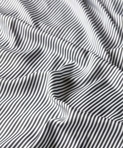 Ettitude Bamboo Sateen Fitted Sheet - Slate Stripes Sustainable Materials