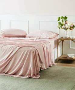 Ettitude Bamboo Sateen Flat Sheet - Rose Sustainable Materials