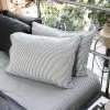 Ettitude Sustainable Materials Bamboo Sateen Pillowcase Set - Slate Stripes