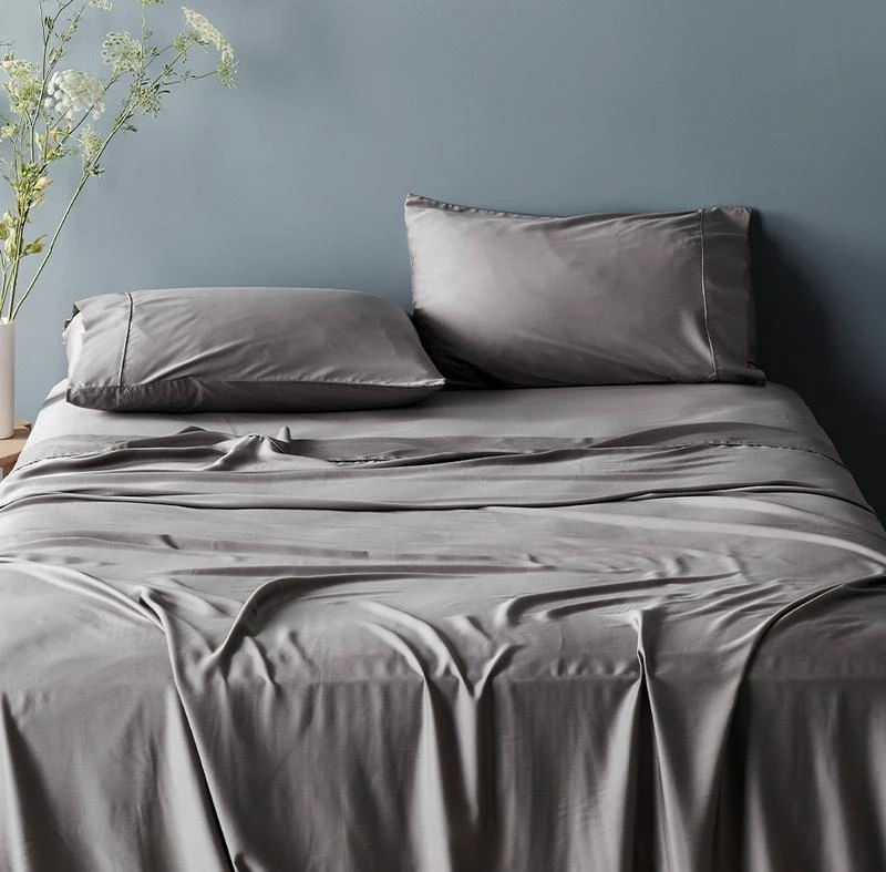 Ettitude Sustainable Materials Bamboo Sateen Plus Flat Sheet - Fog Ettitude Sustainable Materials Bamboo Sateen Plus Flat Sheet - Fog