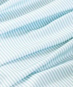 Ettitude Sustainable Materials Bamboo Sateen Sheet Set - Starlight Blue Stripes