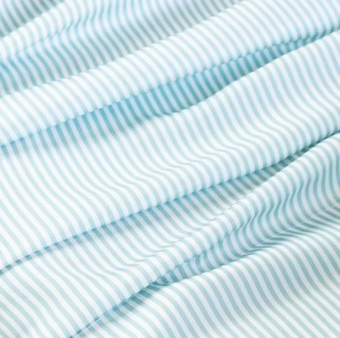Ettitude Sustainable Materials Bamboo Sateen Sheet Set - Starlight Blue Stripes Ettitude Sustainable Materials Bamboo Sateen Sheet Set - Starlight Blue Stripes