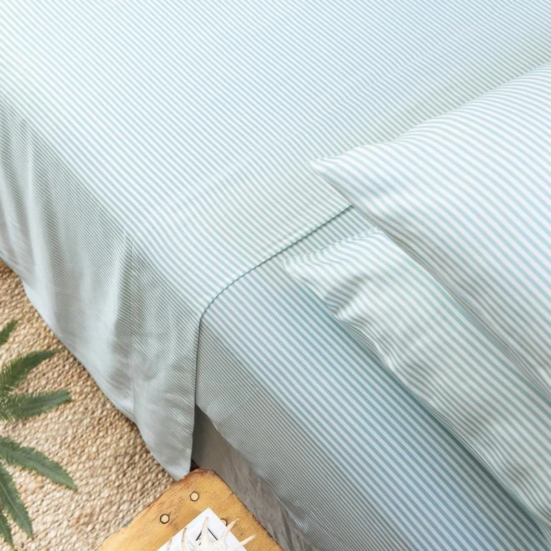 Ettitude Sustainable Materials Bamboo Sateen Sheet Set - Starlight Blue Stripes Ettitude Sustainable Materials Bamboo Sateen Sheet Set - Starlight Blue Stripes