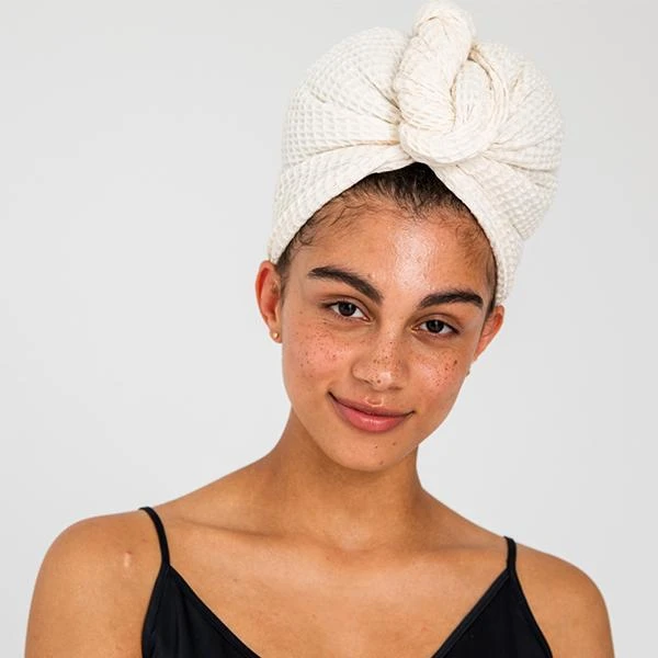 Ettitude Bamboo Waffle Hair Towel - Natural Ettitude Bamboo Waffle Hair Towel - Natural