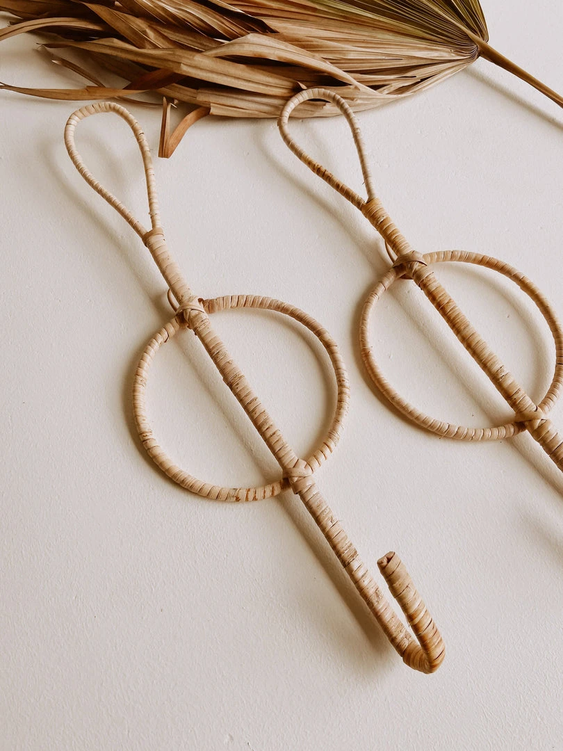 Village Thrive Banyak Rattan Wall Hook Set Home Goods Village Thrive Banyak Rattan Wall Hook Set Home Goods