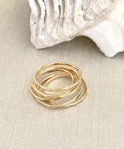 Sara Patino Jewelry Best Sellers Be Light Recycled Gold Stacking Rings - Set