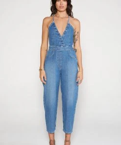 ÉTICA New Arrivals Birdie Halter Jumpsuit - River Rock 6 ÉTICA New Arrivals Birdie Halter Jumpsuit - River Rock