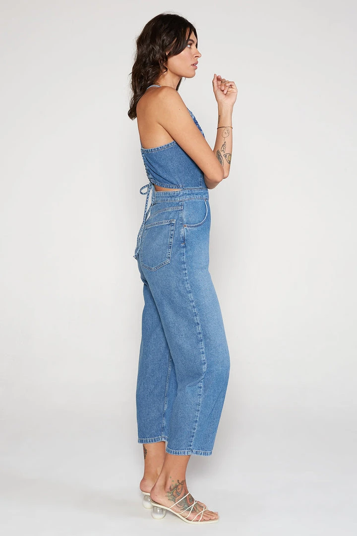 ÉTICA New Arrivals Birdie Halter Jumpsuit - River Rock 4 ÉTICA New Arrivals Birdie Halter Jumpsuit - River Rock
