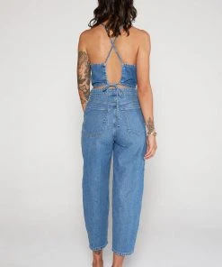 ÉTICA New Arrivals Birdie Halter Jumpsuit - River Rock