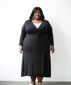 Altar Upcycled Modal Wrap Dress - Black