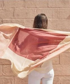 Studio Variously Rosewood Blok Silk And Cashmere Scarf Accessories