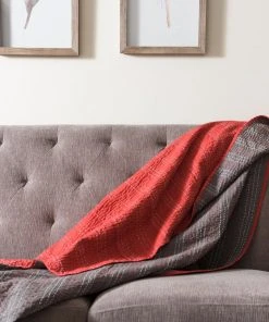 Bloom & Give Barmer Kantha Throw Blanket - Red Best Sellers