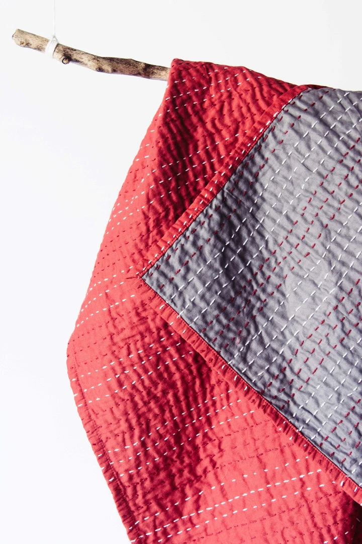 Bloom & Give Barmer Kantha Throw Blanket - Red Best Sellers Bloom & Give Barmer Kantha Throw Blanket - Red Best Sellers
