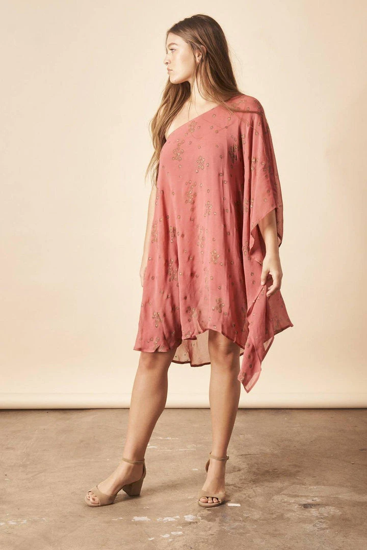 Symbology Blooming Floral One Shoulder Dress In Coral + Gold Best Sellers Symbology Blooming Floral One Shoulder Dress In Coral + Gold Best Sellers