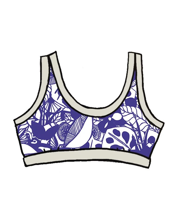 Thunderpants USA Blue Bloem Bralette Fair Trade Thunderpants USA Blue Bloem Bralette Fair Trade
