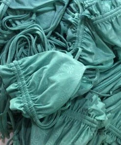 BOLD Swim Ruffle-Front Palm Bikini Set - Mint