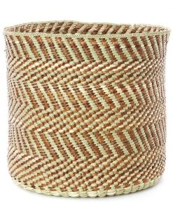 Swahili African Modern Brown And Natural Maila Milulu Reed Baskets