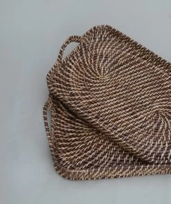 Amara Brown + Natural Rattan Rectangle Tray New Arrivals