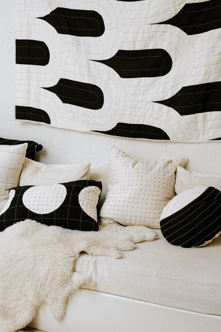 Anchal Canopy Throw Quilt - Charcoal Anchal Canopy Throw Quilt - Charcoal