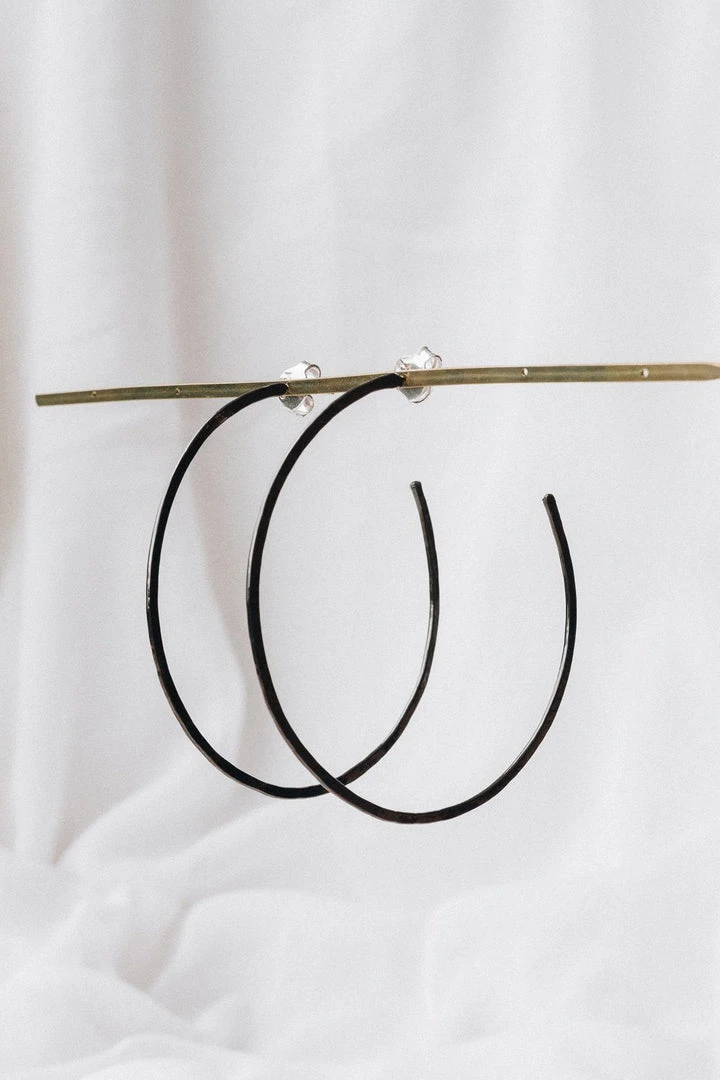 CÂPÂ Jewelry Large Basic Black Hoop Earrings CÂPÂ Jewelry Large Basic Black Hoop Earrings