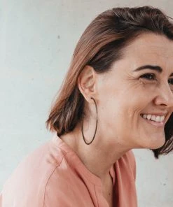 CÂPÂ Jewelry Large Basic Black Hoop Earrings