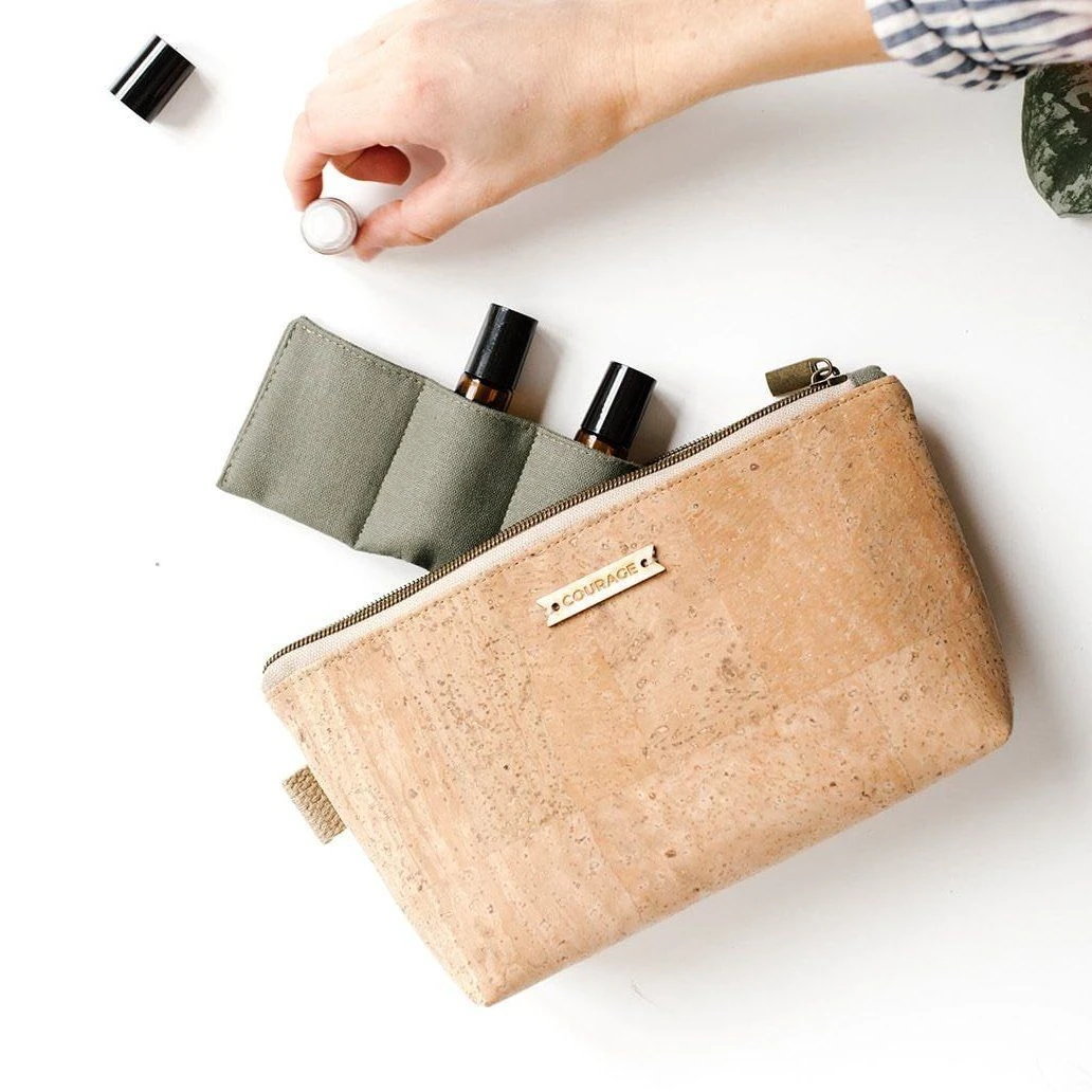 Carry Courage Creator Cork Essential Oils Bag - Natural Accessories Carry Courage Creator Cork Essential Oils Bag - Natural Accessories