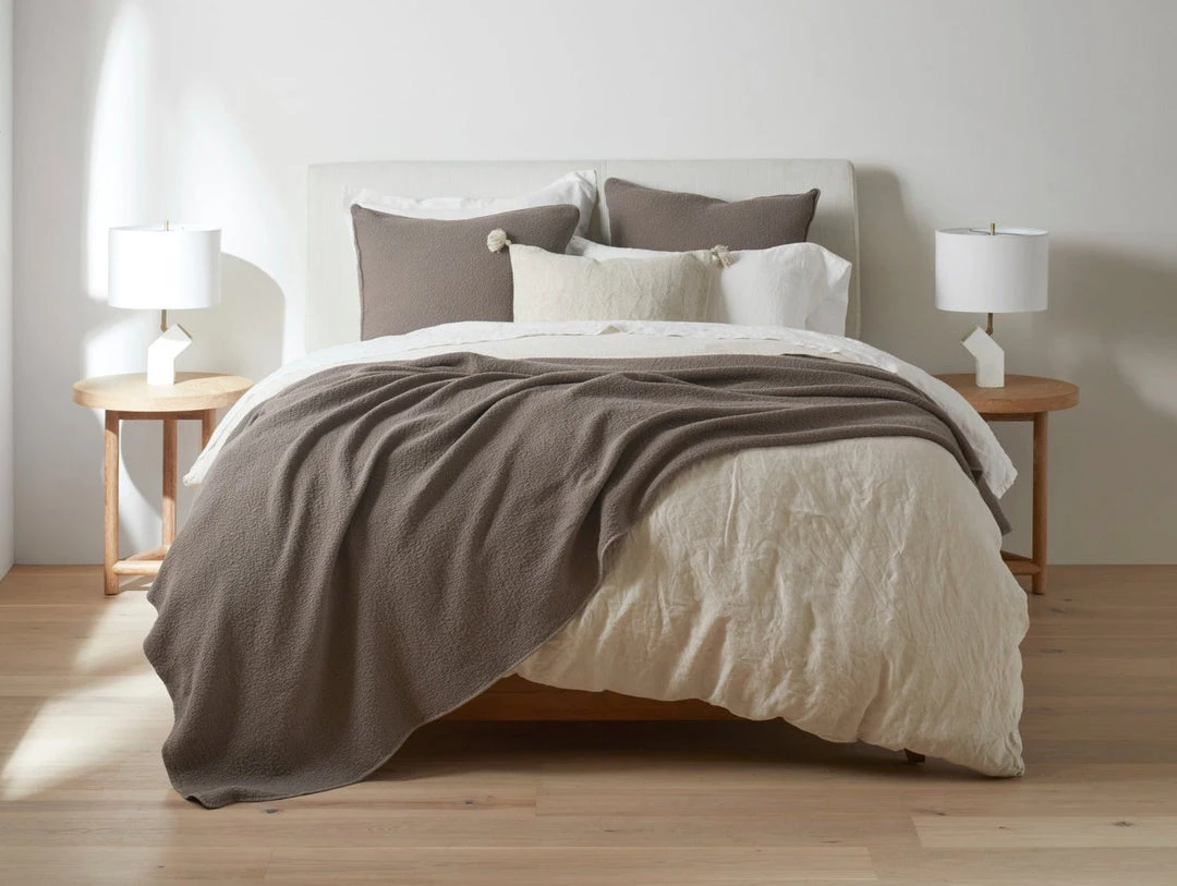 Coyuchi Cascade Matelasse Blanket - Morel 1 Coyuchi Cascade Matelasse Blanket - Morel