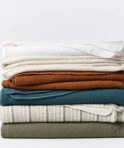 Coyuchi Cascade Matelasse Blanket - Shadow Stripe Home Goods