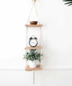 Ceremonia Triple Hanging Macramé Shelf Home Goods