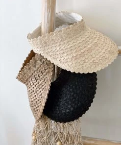 Ceremonia Accessories Palm Leaf Sun Visor - Black