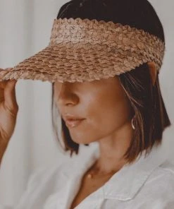 Ceremonia Palm Leaf Sun Visor - Honey Brown Accessories
