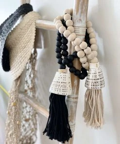 Ceremonia Home Goods Conus Shell Beaded Tassel - Natural
