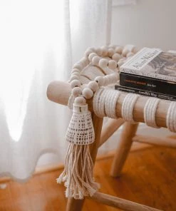 Ceremonia Home Goods Conus Shell Beaded Tassel - Natural