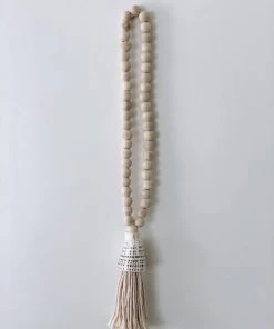 Ceremonia Home Goods Conus Shell Beaded Tassel - Natural