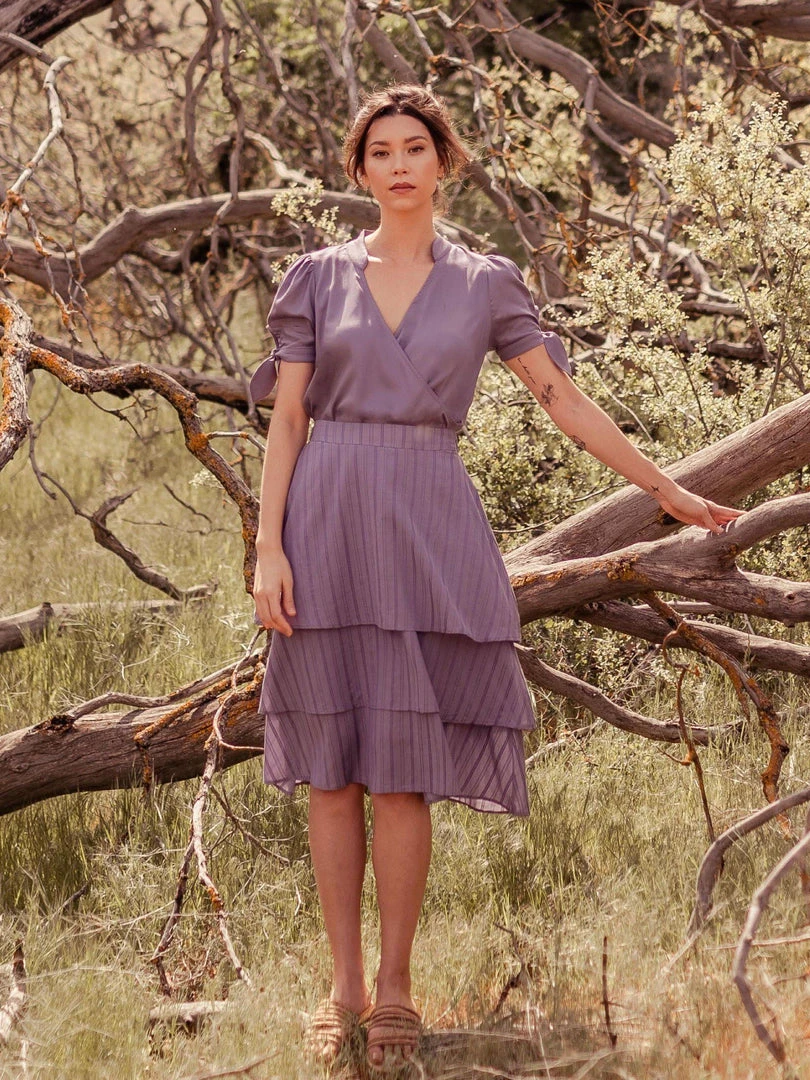 Valani Chanthu Banana Midi Skirt - Purple Sage Valani Chanthu Banana Midi Skirt - Purple Sage