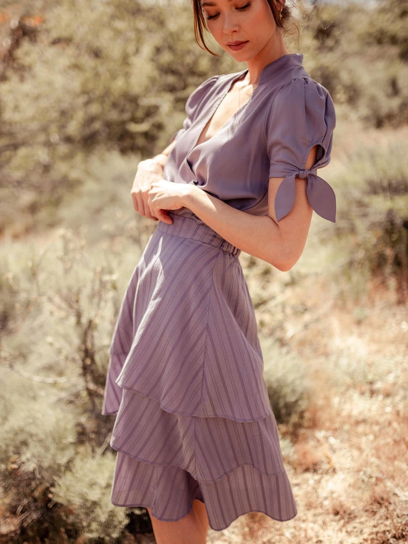 Valani Chanthu Banana Midi Skirt - Purple Sage Valani Chanthu Banana Midi Skirt - Purple Sage