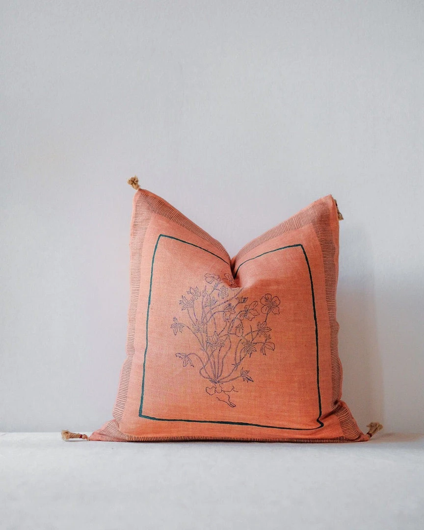 Soil To Studio Chhavi Linen Throw Pillow Cover - Orange Best Sellers Soil To Studio Chhavi Linen Throw Pillow Cover - Orange Best Sellers