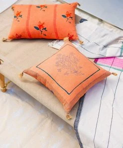Soil To Studio Chhavi Linen Throw Pillow Cover - Orange Best Sellers 3 Soil To Studio Chhavi Linen Throw Pillow Cover - Orange Best Sellers