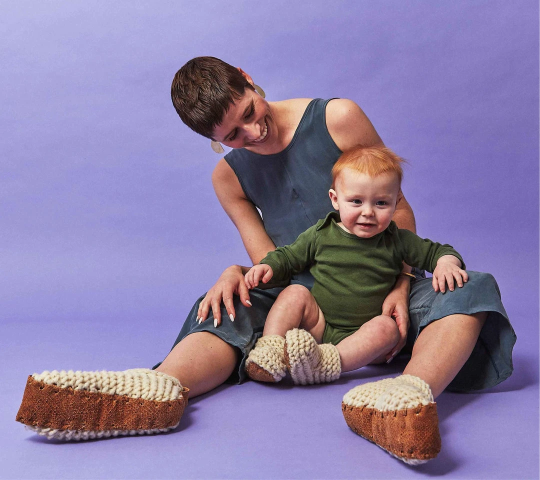 Chilote Best Sellers Baby's Salmon Leather Slippers Chilote Best Sellers Baby's Salmon Leather Slippers