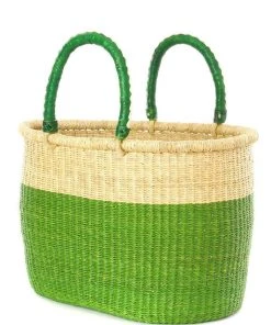 Swahili African Modern Cilantro Bolga Shopper Bag Accessories