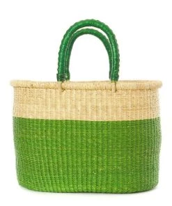Swahili African Modern Cilantro Bolga Shopper Bag Accessories
