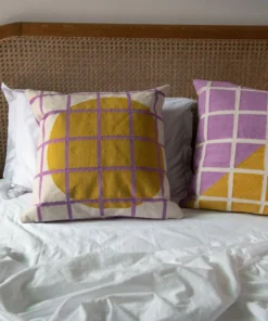 Leah Singh New Arrivals Circle Grid Reversible Throw Pillow Cover