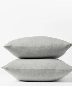 Coyuchi Cloud Brushed Flannel Pillowcases - Pale Gray Heather Home Goods
