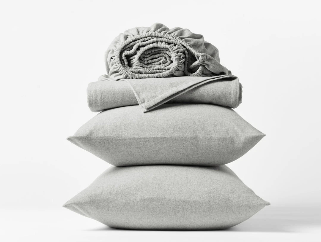 Coyuchi Home Goods Cloud Brushed Flannel Sheet Set - Pale Gray Heather Coyuchi Home Goods Cloud Brushed Flannel Sheet Set - Pale Gray Heather