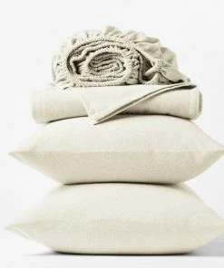 Coyuchi Cloud Brushed Flannel Sheet Set - Undyed