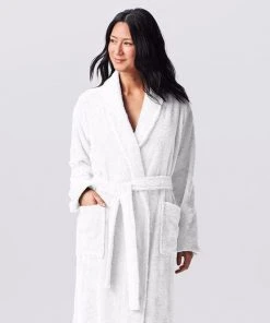 Coyuchi Cloud Loom Unisex Robe - Alpine White Home Goods