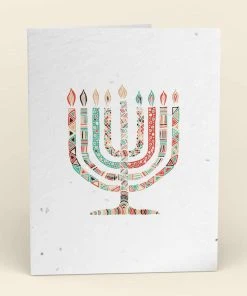 Cute Root Made In USA Colorful Menorah Plantable Cards - 10 Pack