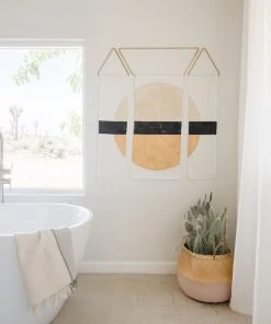 Conejo & Co Mitad Wall Hanging - Oyster, Black, Gold Home Goods